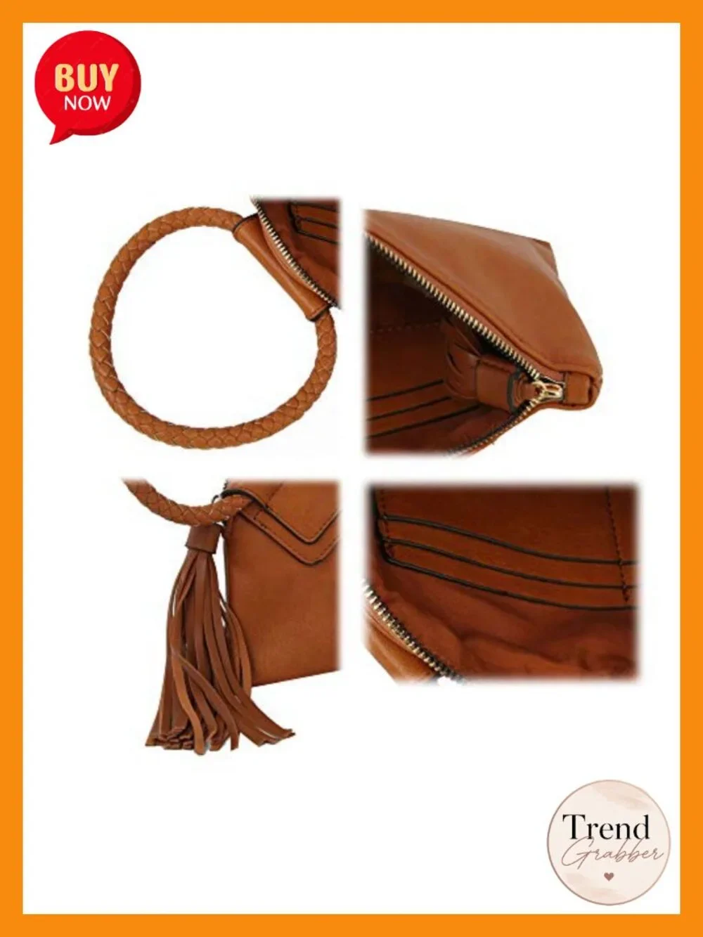Vegan Leather Clutch Wristlet Wallet Evening Hand Strap
